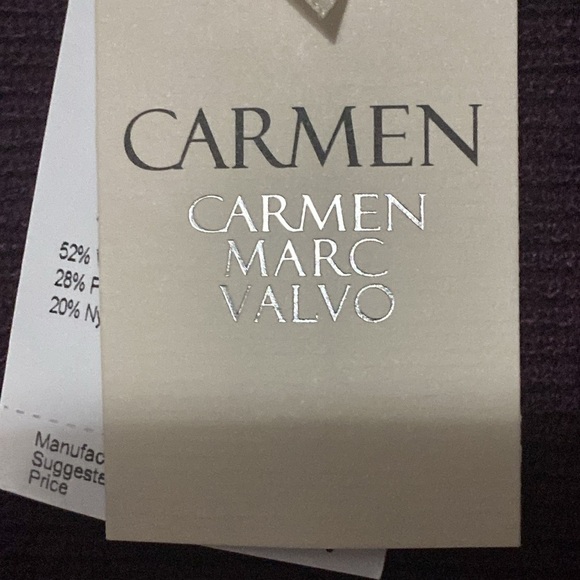 NWT CARMAN MARC VALVO WO SIZE XL EGGPLANT COLOR SWEATER GOLD CRISS CROSS ACCENTS - Picture 4 of 12